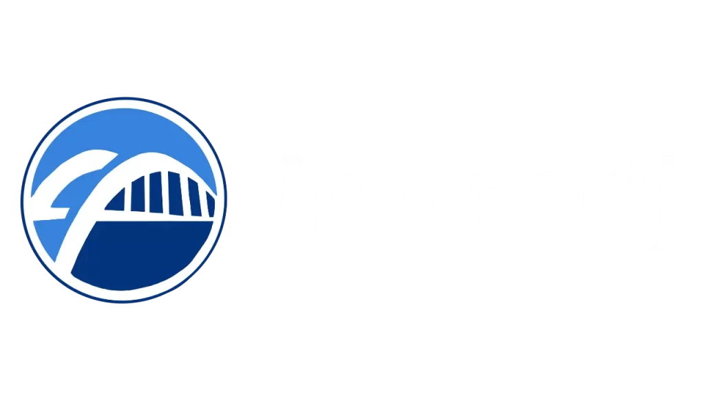 a-blue-and-white-logo-on-a-black-background-the-logo-is-simple-and-geometric-with-two-parallel-lines-in-blue-and-white-intersecting-the-text-ironbrij-is-centered-above-the-intersection