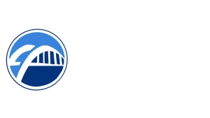a-blue-and-white-logo-on-a-black-background-the-logo-is-simple-and-geometric-with-two-parallel-lines-in-blue-and-white-intersecting-the-text-ironbrij-is-centered-above-the-intersection