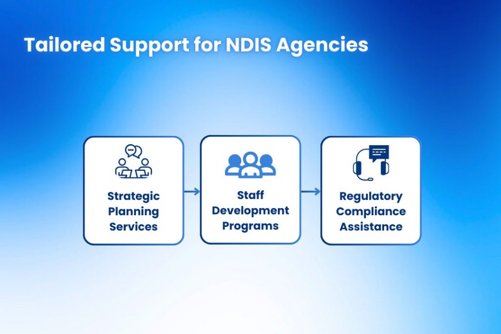 tailored-support-for-ndis-agencies-infographic-with-strategic-planning-staff-development-and-regulatory-compliance-icons
